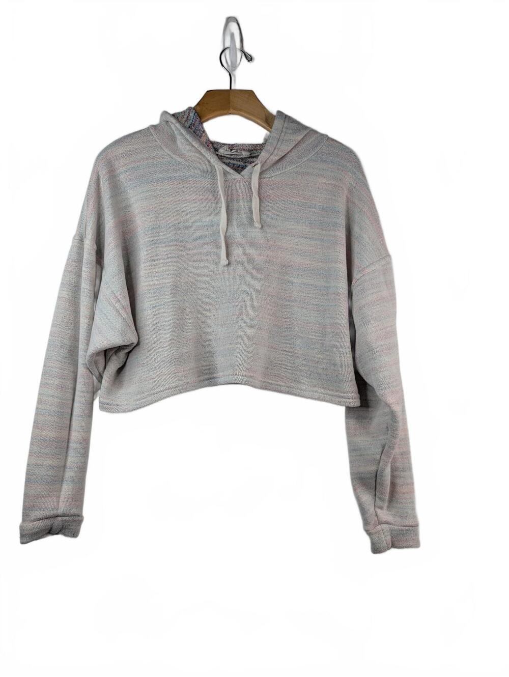 Double Zero Brand Space-Dyed Cropped Pullover Hoodie Size Small